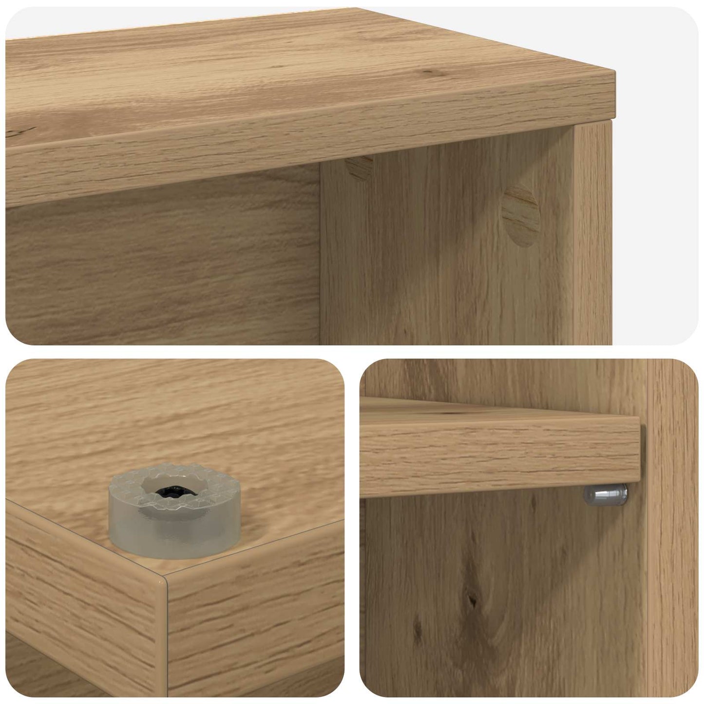 vidaXL CD Cabinet 2 pcs Artisan Oak 32 x 17 x 92 cm Engineered Wood