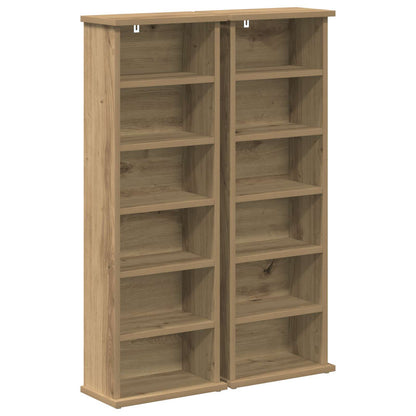 vidaXL CD Cabinet 2 pcs Artisan Oak 32 x 17 x 92 cm Engineered Wood