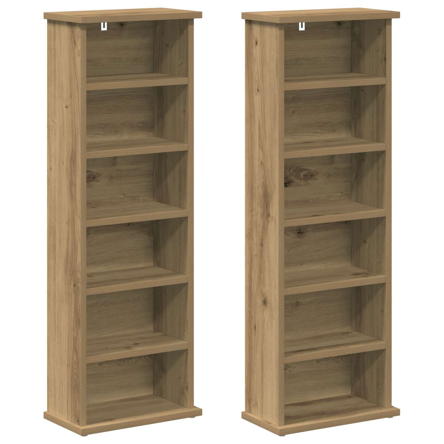 vidaXL CD Cabinet 2 pcs Artisan Oak 32 x 17 x 92 cm Engineered Wood