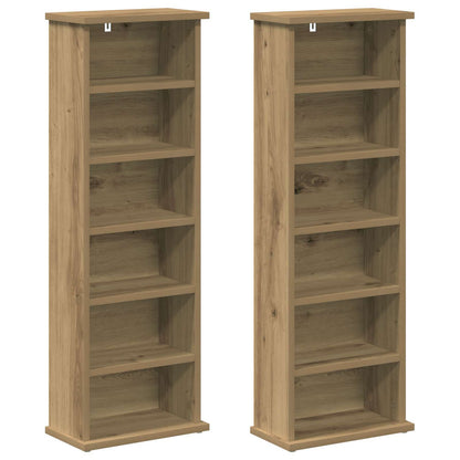 vidaXL CD Cabinet 2 pcs Artisan Oak 32 x 17 x 92 cm Engineered Wood