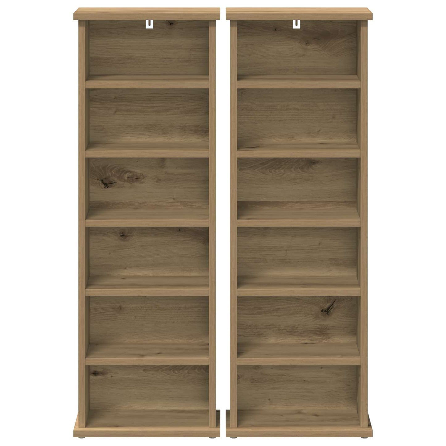 vidaXL CD Cabinet 2 pcs Artisan Oak 32 x 17 x 92 cm Engineered Wood
