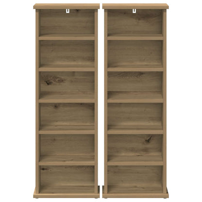 vidaXL CD Cabinet 2 pcs Artisan Oak 32 x 17 x 92 cm Engineered Wood