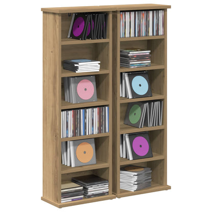 vidaXL CD Cabinet 2 pcs Artisan Oak 32 x 17 x 92 cm Engineered Wood