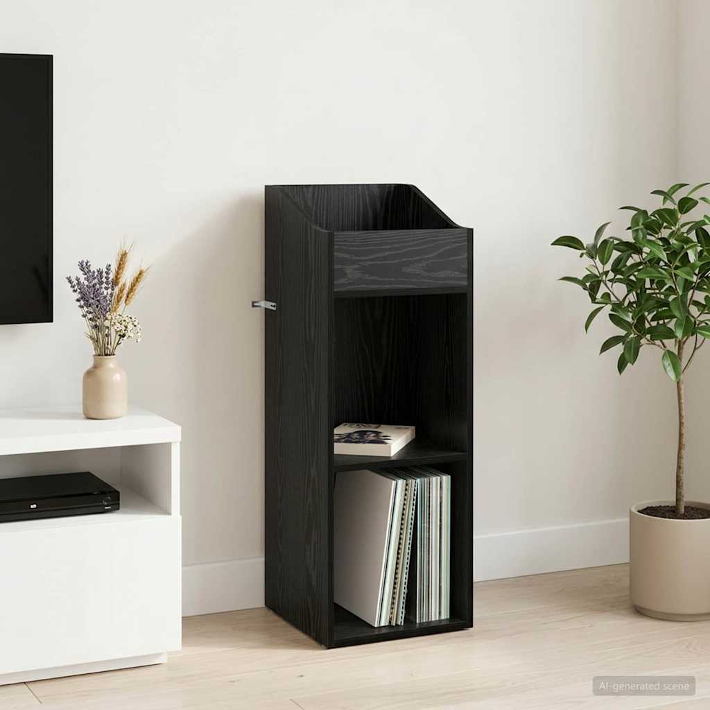 vidaXL Record Cabinet Black Oak 36 x 36 x 95.5 cm Engineered Wood