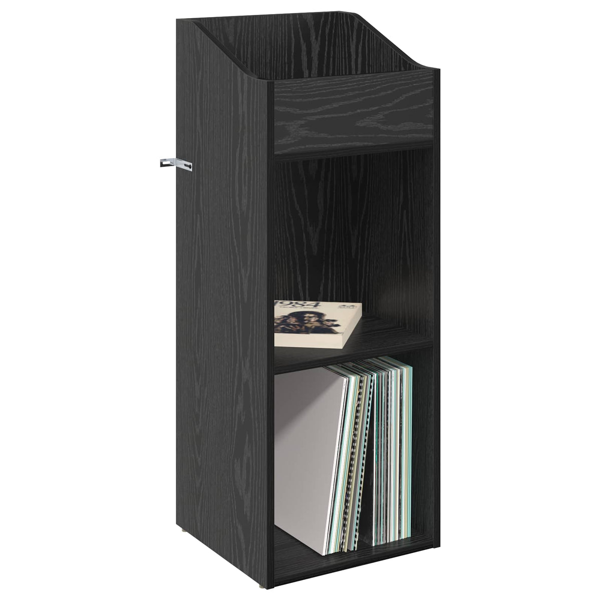 vidaXL Record Cabinet Black Oak 36 x 36 x 95.5 cm Engineered Wood