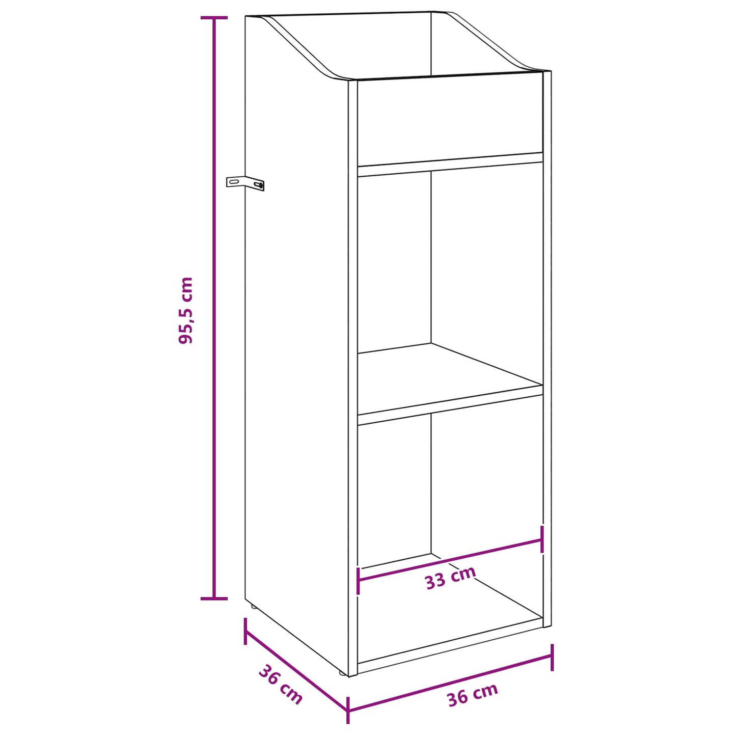 vidaXL Record Cabinet Black Oak 36 x 36 x 95.5 cm Engineered Wood