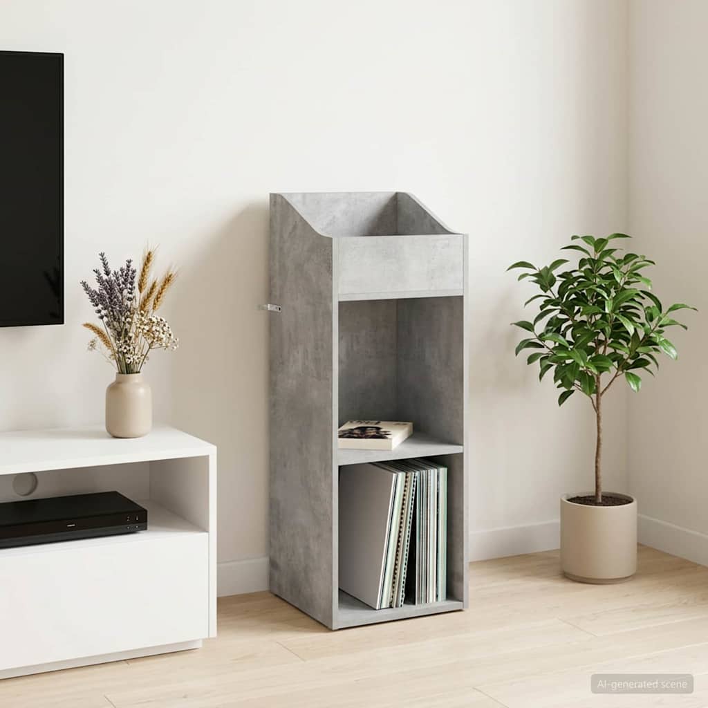 vidaXL Record Cabinet Concrete Grey 36 x 36 x 95.5 cm Engineered Wood