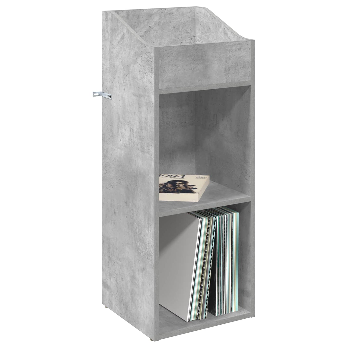 vidaXL Record Cabinet Concrete Grey 36 x 36 x 95.5 cm Engineered Wood
