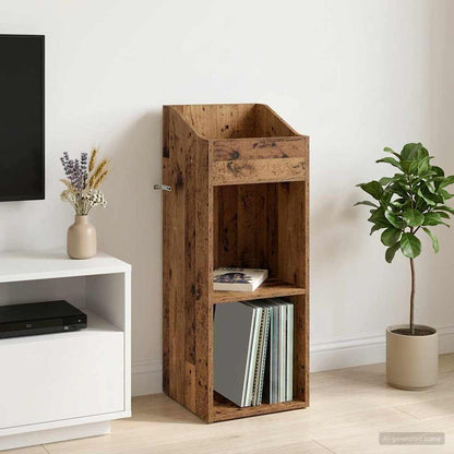vidaXL Record Cabinet Old Wood 36 x 36 x 95.5 cm Engineered Wood
