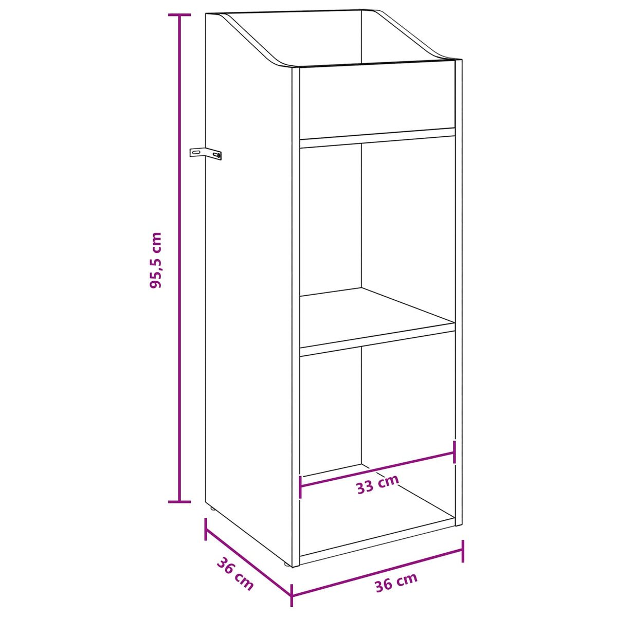 vidaXL Record Cabinet Old Wood 36 x 36 x 95.5 cm Engineered Wood