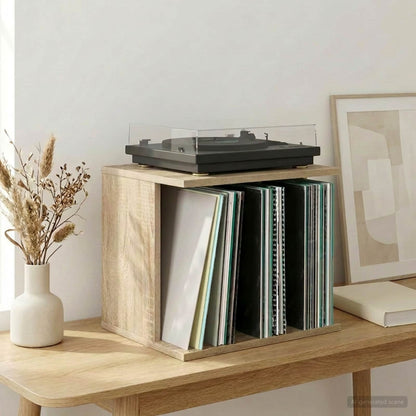 vidaXL Vinyl Record Storage Sonoma Oak 42 x 33 x 36 cm Engineered Wood