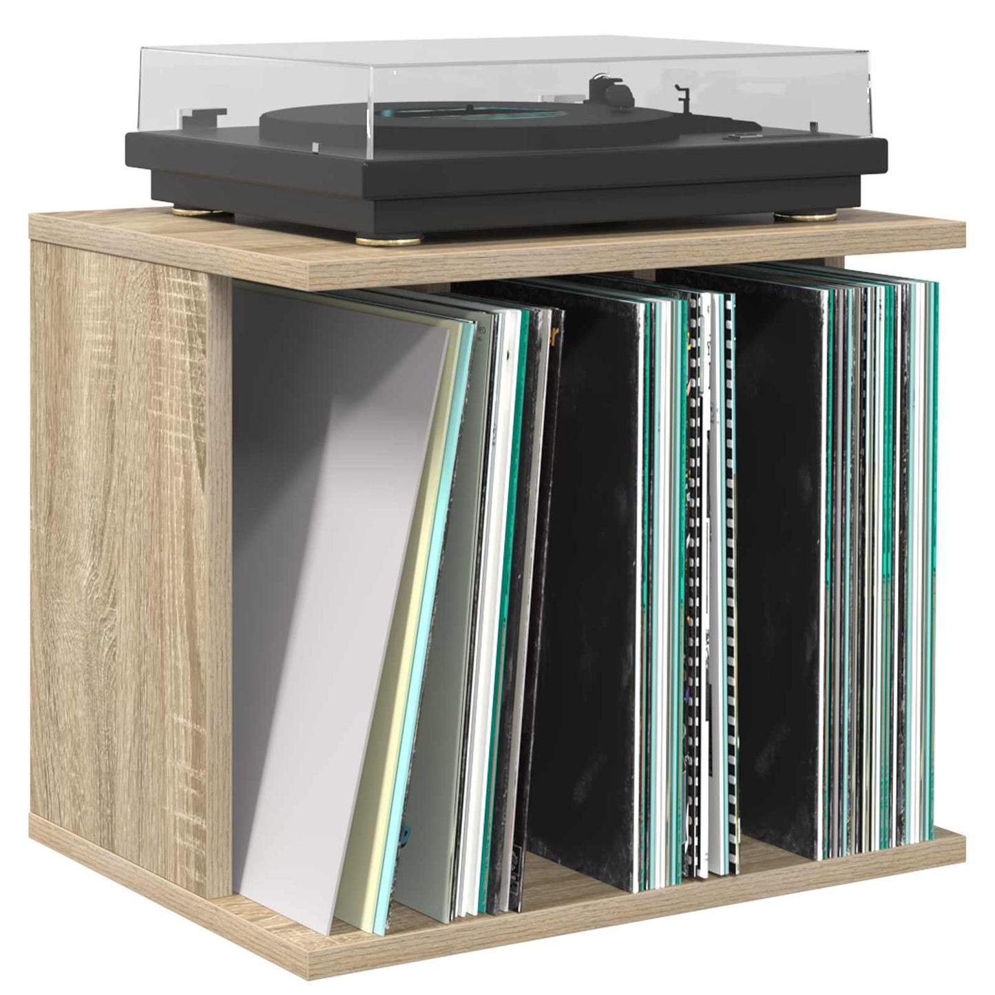 vidaXL Vinyl Record Storage Sonoma Oak 42 x 33 x 36 cm Engineered Wood