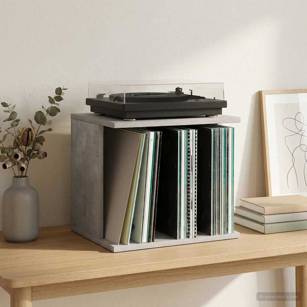 vidaXL Vinyl Record Storage Concrete Grey 42 x 33 x 36 cm