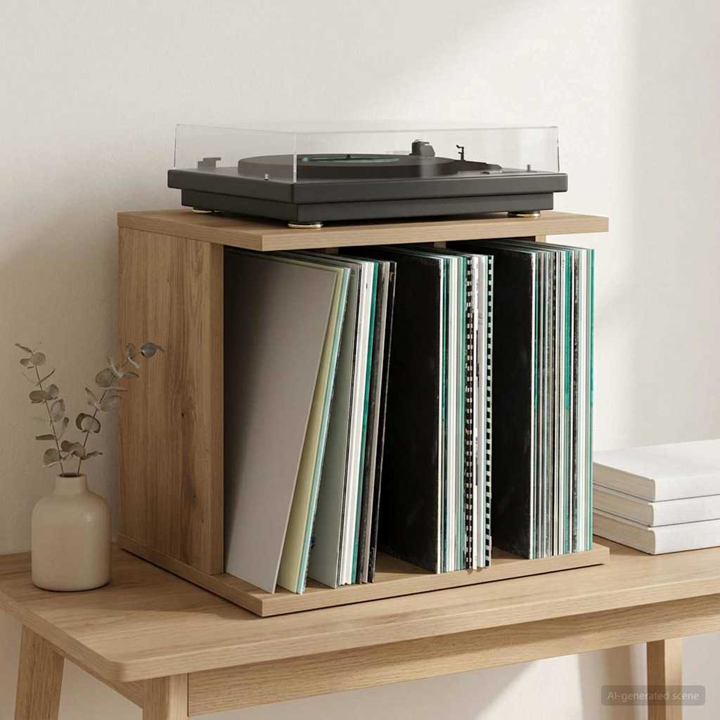 vidaXL Vinyl Record Storage Artisan Oak 42 x 33 x 36 cm