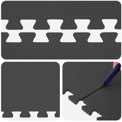 vidaXL Pool Ground Mat 16 pcs Ø 235 cm Round EVA Foam Black