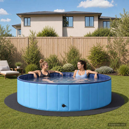 vidaXL Pool Ground Mat 16 pcs Ø 235 cm Round EVA Foam Black