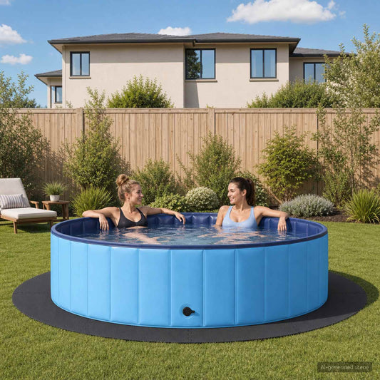 vidaXL Pool Ground Mat 16 pcs Ø 235 cm Round EVA Foam Black