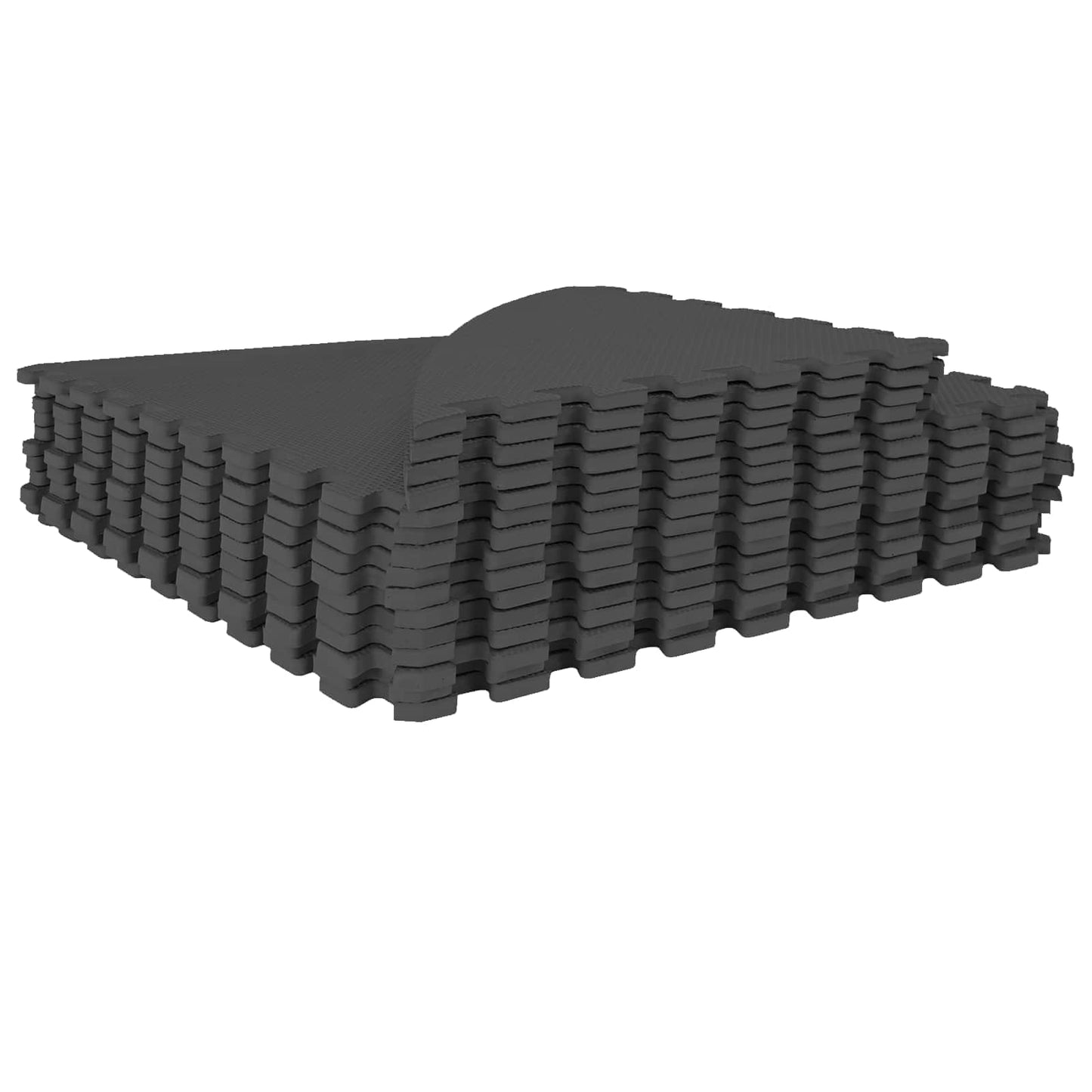 vidaXL Pool Ground Mat 16 pcs Ø 235 cm Round EVA Foam Black