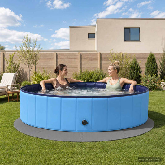 vidaXL Pool Ground Mat 16 pcs Ø 235 cm Round EVA Foam Grey