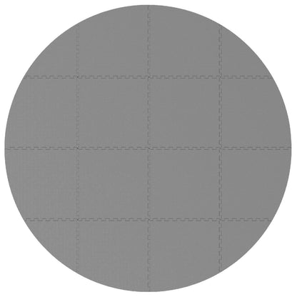 vidaXL Pool Ground Mat 16 pcs Ø 235 cm Round EVA Foam Grey