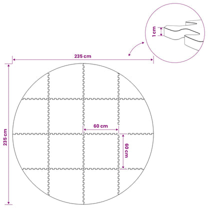 vidaXL Pool Ground Mat 16 pcs Ø 235 cm Round EVA Foam Blue