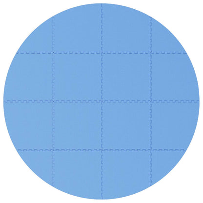 vidaXL Pool Ground Mat 16 pcs Ø 235 cm Round EVA Foam Blue