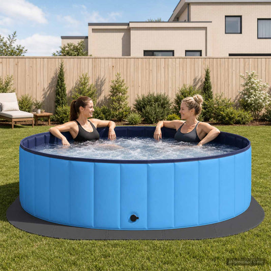 vidaXL Pool Ground Mat 25 pcs Ø 292 cm Round EVA Foam Black