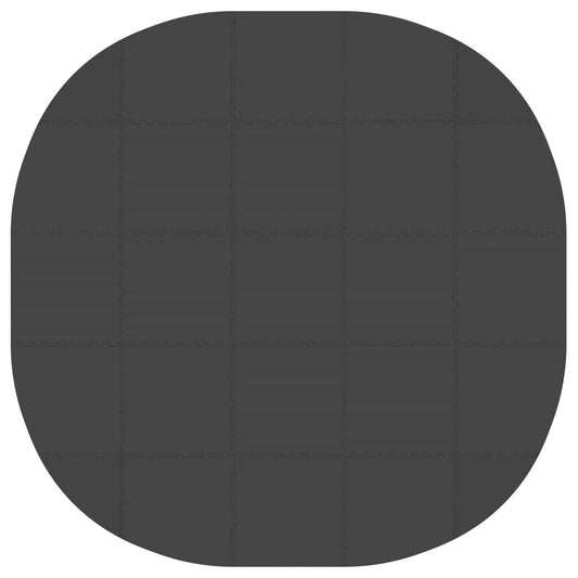 vidaXL Pool Ground Mat 25 pcs Ø 292 cm Round EVA Foam Black