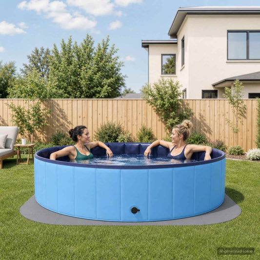 vidaXL Pool Ground Mat 25 pcs Ø 292 cm Round EVA Foam Grey
