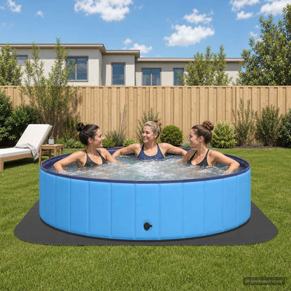 vidaXL Pool Ground Mat 36 pcs Ø 350 cm Round EVA Foam Black