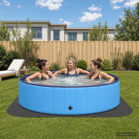 vidaXL Pool Ground Mat 36 pcs Ø 350 cm Round EVA Foam Black