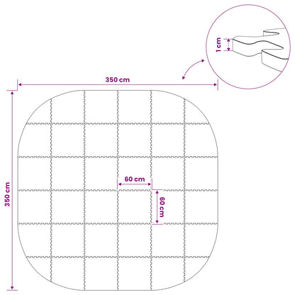 vidaXL Pool Ground Mat 36 pcs Ø 350 cm Round EVA Foam Black