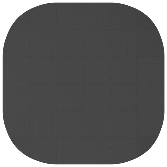 vidaXL Pool Ground Mat 36 pcs Ø 350 cm Round EVA Foam Black