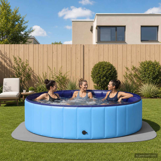 vidaXL Pool Ground Mat 36 pcs Ø 350 cm Round EVA Foam Grey