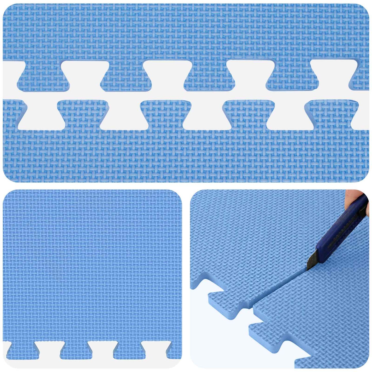 vidaXL Pool Ground Mat 36 pcs Ø 350 cm Round EVA Foam Blue