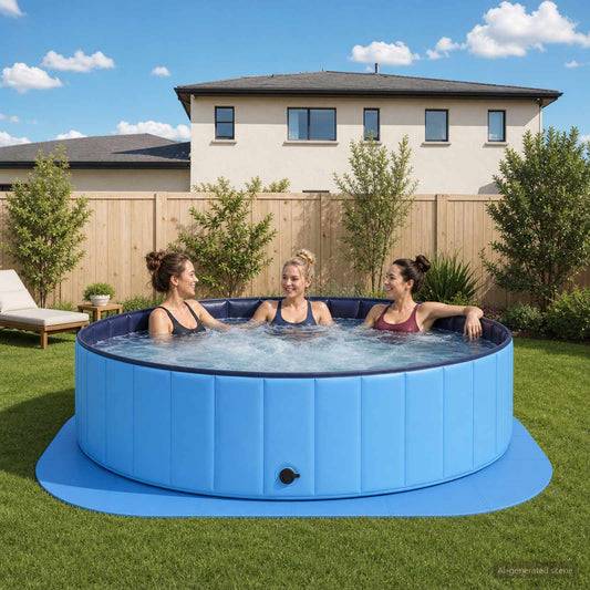 vidaXL Pool Ground Mat 36 pcs Ø 350 cm Round EVA Foam Blue