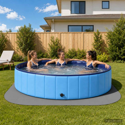vidaXL Pool Ground Mat 49 pcs Ø 408 cm Round EVA Foam Grey