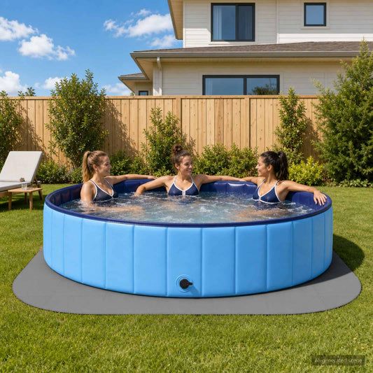 vidaXL Pool Ground Mat 49 pcs Ø 408 cm Round EVA Foam Grey