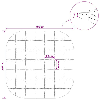 vidaXL Pool Ground Mat 49 pcs Ø 408 cm Round EVA Foam Grey