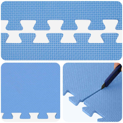 vidaXL Pool Ground Mat 49 pcs Ø 408 cm Round EVA Foam Blue