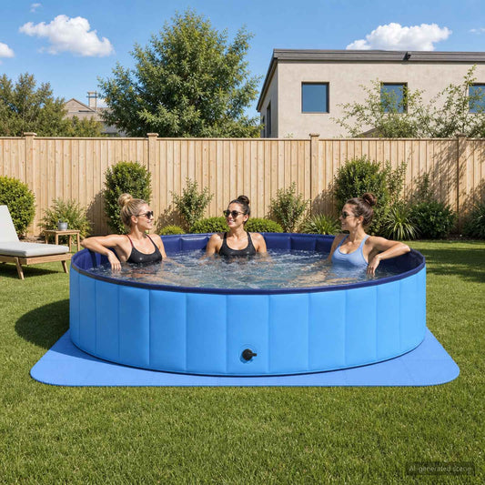 vidaXL Pool Ground Mat 49 pcs Ø 408 cm Round EVA Foam Blue