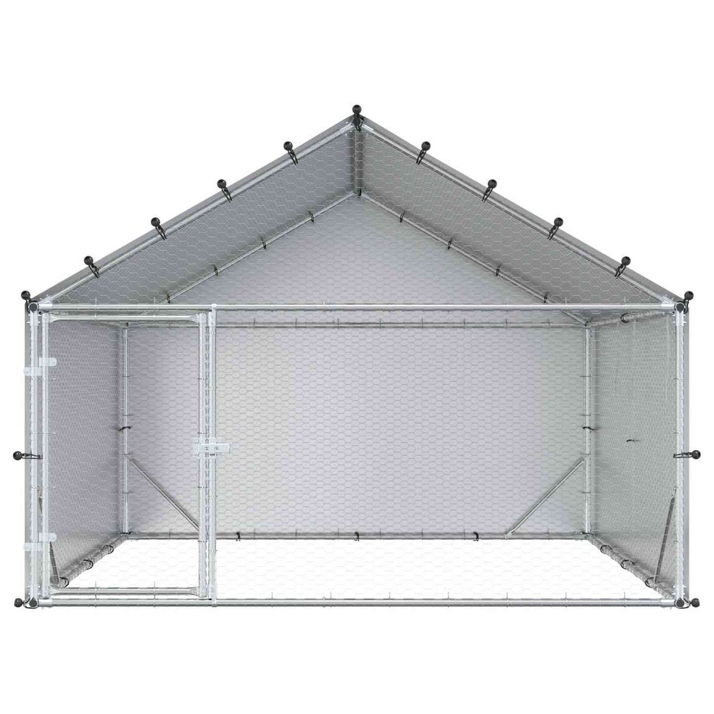 vidaXL Chicken Coop with Roof Silver 200 x 200 x 150 cm