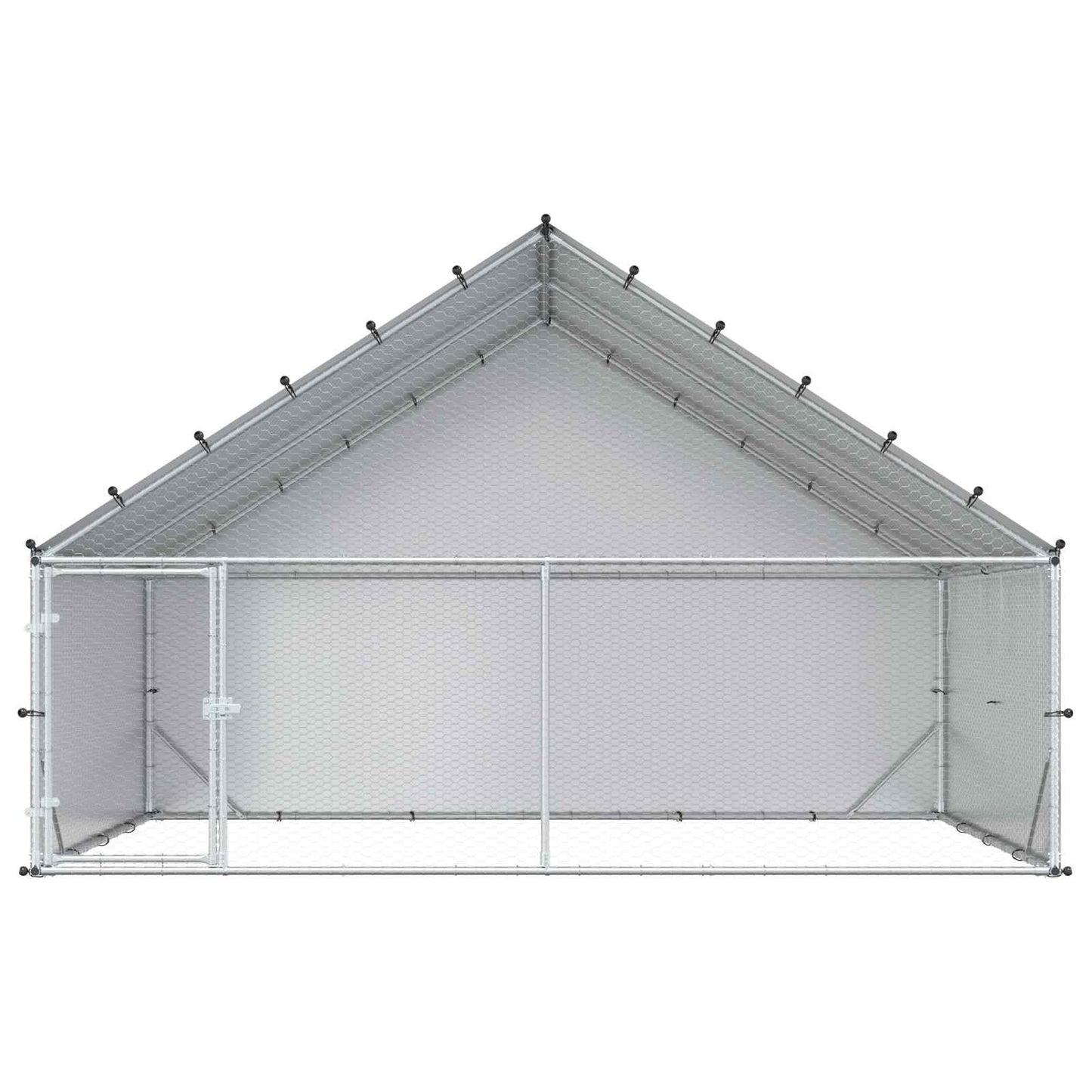 vidaXL Chicken Coop with Roof Silver 300 x 200 x 190 cm