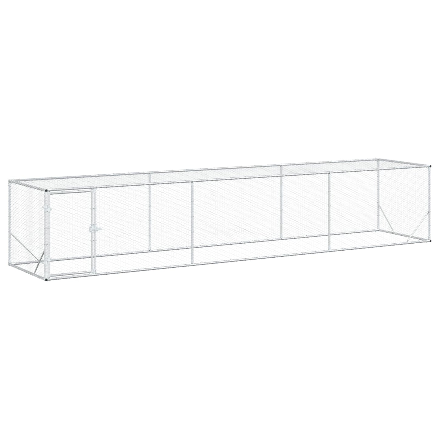 vidaXL Chicken Yard Silver 500 x 100 x 100 cm Galvanised Steel