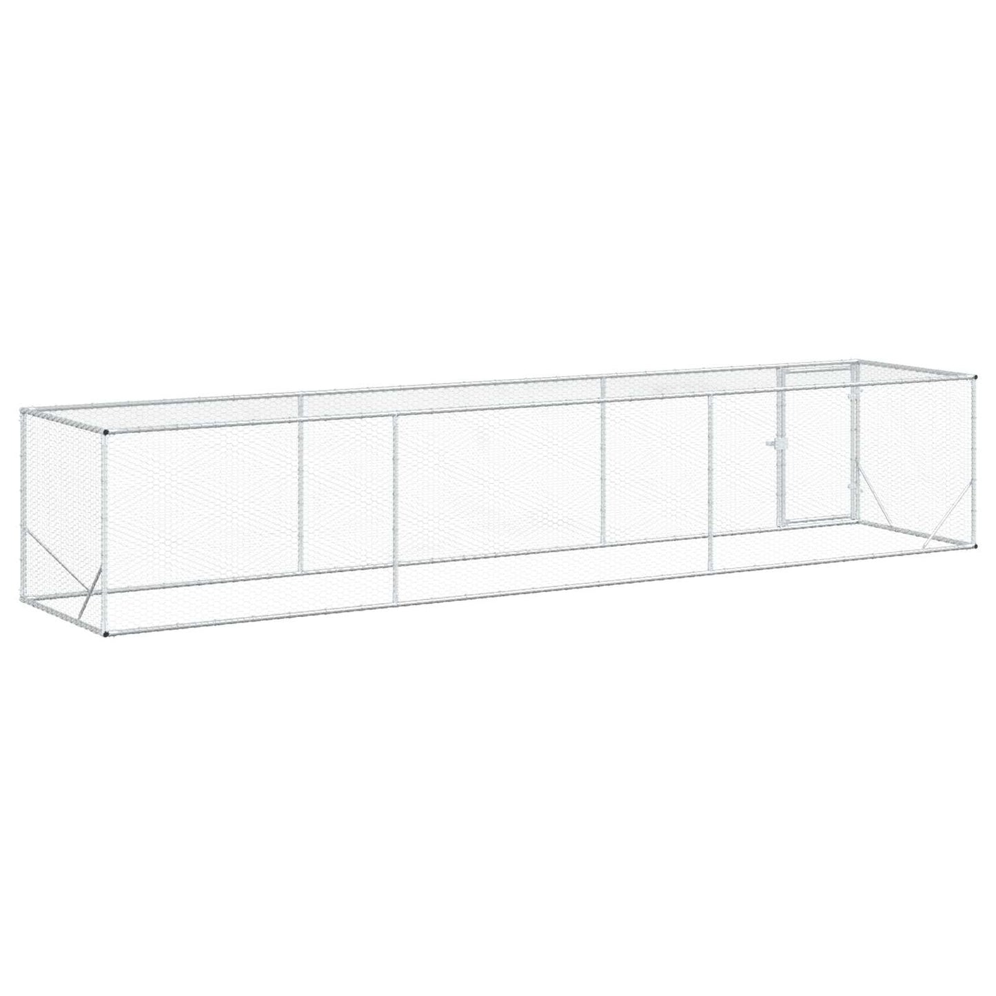 vidaXL Chicken Yard Silver 500 x 100 x 100 cm Galvanised Steel