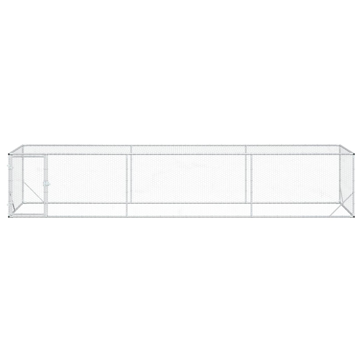 vidaXL Chicken Yard Silver 500 x 100 x 100 cm Galvanised Steel