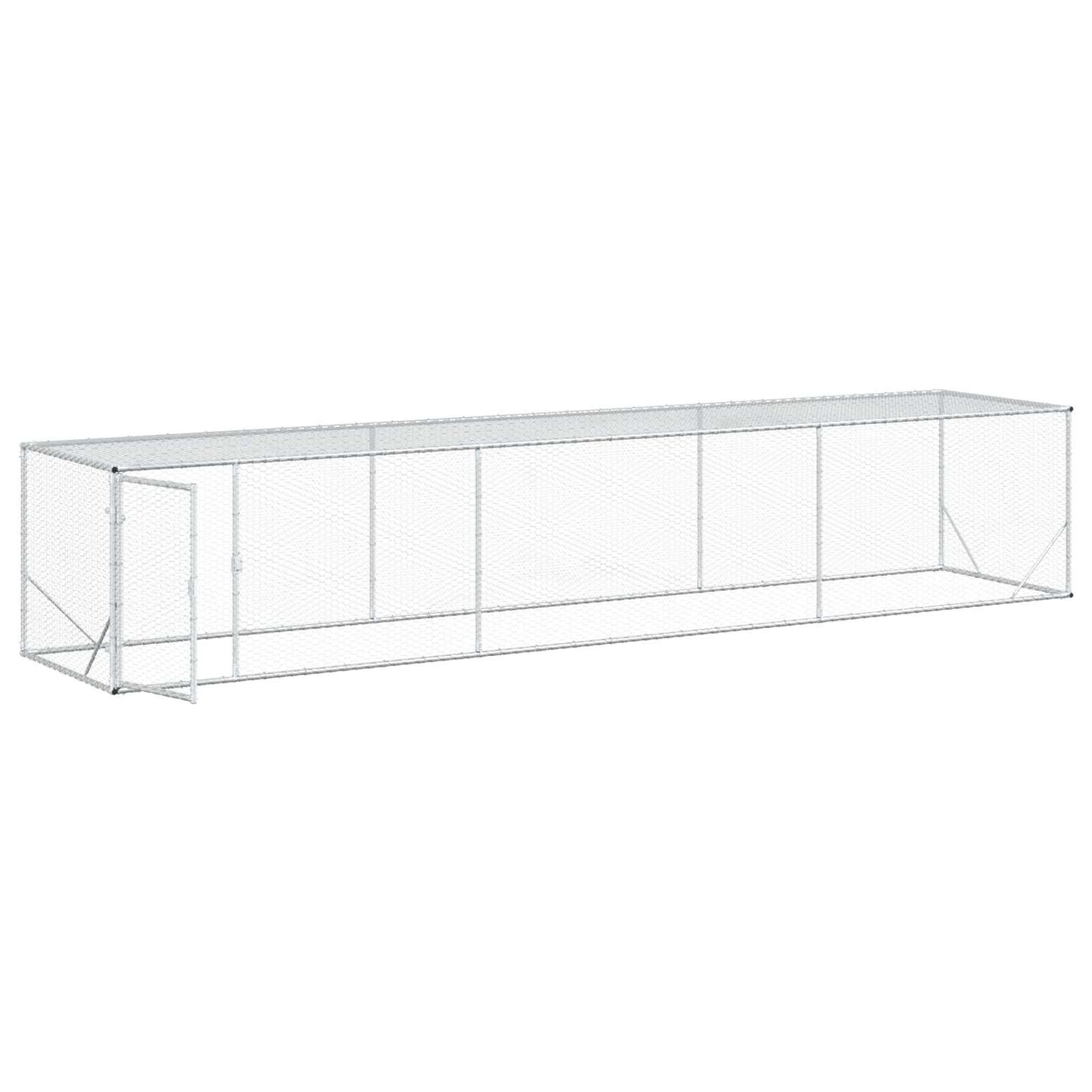 vidaXL Chicken Yard Silver 500 x 100 x 100 cm Galvanised Steel