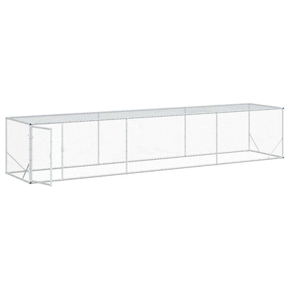 vidaXL Chicken Yard Silver 500 x 100 x 100 cm Galvanised Steel