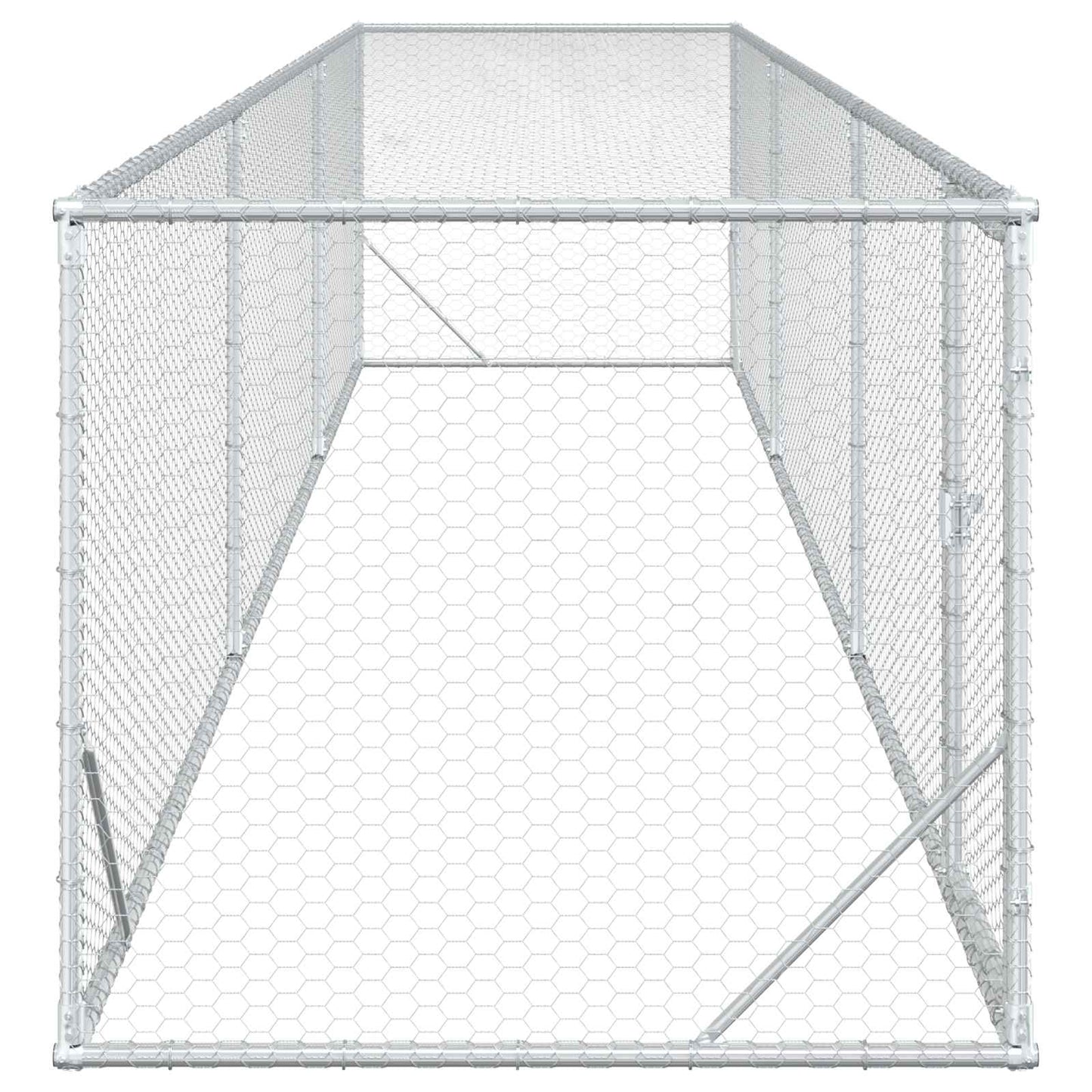 vidaXL Chicken Yard Silver 500 x 100 x 100 cm Galvanised Steel