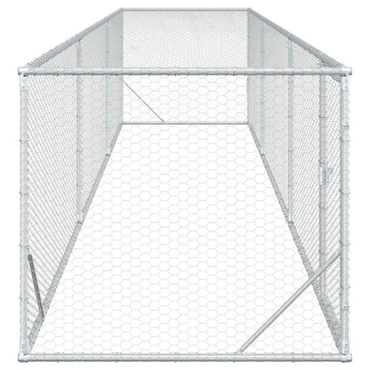vidaXL Chicken Yard Silver 500 x 100 x 100 cm Galvanised Steel